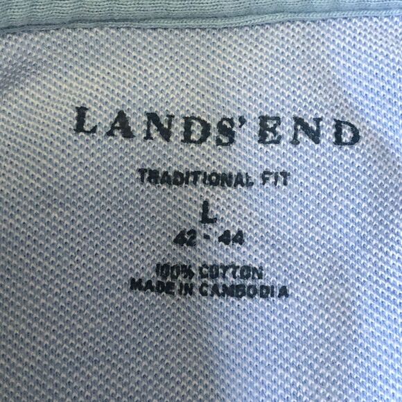 Lands End Mens Collared Short Sleeve Polo Shirt Multicolor Striped Size Large - Picture 3 of 13